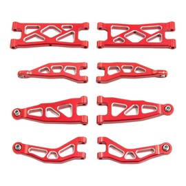 XinGeeek RC Swing Arm Kit for Arrma 1/18 Granite Grom RC Aluminum Front and Rear Suspension Arms Set Metal Upgrade Parts (Red)