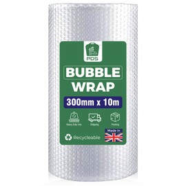 PDS 3 Roll 300mm x 10m Large Bubble Wrap Roll - Small Air Bubbles Packaging for House Moving & Packing Storage Boxes