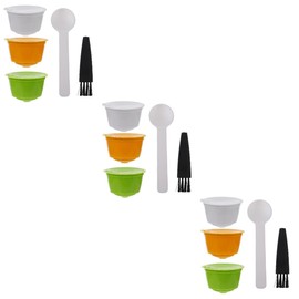 Tofficu 3sets Reusable Coffee Capsules with Tamper Compatible with Dolce Gusto Durable Filter Cups for Varied Easy to Clean Design 3pcs*3