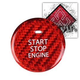 ALWIP [Designed for MAZDA3/CX-30] Real Carbon Starter Button Start Button Cover (Red Carbon/RED CARBON)
