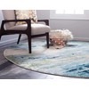 Unique Loom Chromatic Collection Abstract Modern Light Blue Round Rug