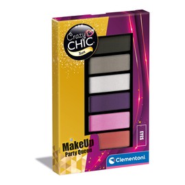 Clementoni 18815 Crazy Chic Teen Eyeshadow: Party Queen Eyeshadow Makeup, Safe and Hypoallergenic Cosmetic Set for Girls 9 Years, Easy to Wash with Water, Multi-Colour
