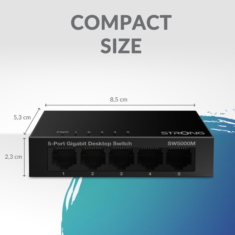 STRONG SW5000M | 5-Port Switch Gigabit Ethernet in Metal |