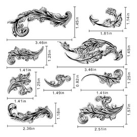 Long Vintage Retro Flower Clear Stamps for Card Making Decoration DIY Scrapbooking, Flower Pattern Transparent Rubber Seal Stamps for Photo Card Album Crafting Supplies.