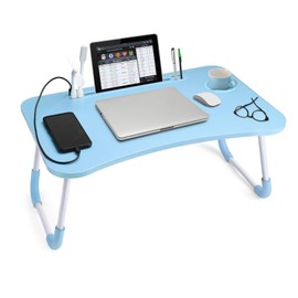 Slendor Laptop Desk Foldable Bed Table Folding Breakfast Tray Portable Lap Standing Desk Notebook Stand Reading Holder for Bed/Couch/Sofa/Floor