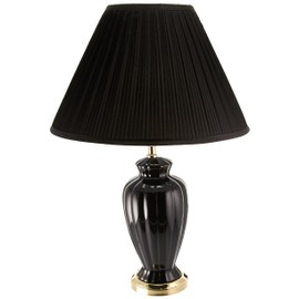 ORE International 6118BK 26-Inch Ceramic Table Lamp, Black