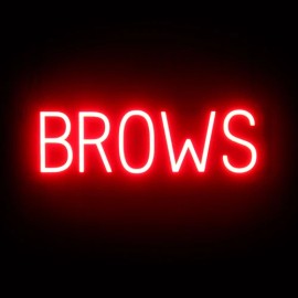 SpellBrite BROWS Sign | Neon Brows Sign Look, LED Light | 22.6" x 6.3" - Green