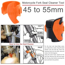 Windance Pack of 3, Motorcycle Fork Seal Saver Cleaner 45mm-55mm,Front Fork Seal Clean Tool, Shock Repairing Absorber Tool (Orange 3 Pack)