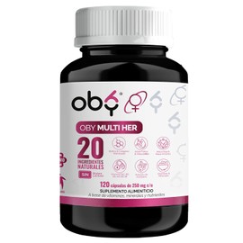 OBY Vitaminas para Mujer, 120 caps  Colageno Hidrolizado, Biotina, Acido Folico y Vitaminas  Multivitaminico mujer 20 Ingredientes naturales (2 meses)