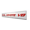 5.0L Coyote V8 RED on Silver Highly Polished Real Aluminum