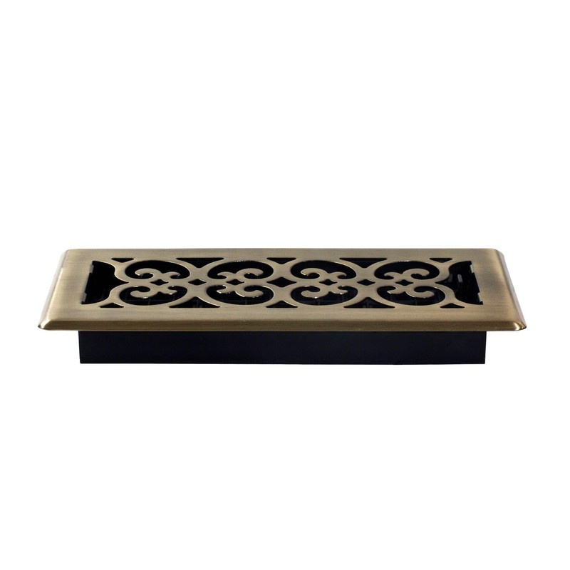 Decor Grates (4-Pack) SPH410-A Scroll Design Floor Register, 4x10 Inches,