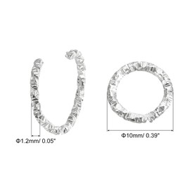 sourcing map 100Pcs Open Jump Rings, 10mm Twisted O-Ring Connectors for DIY Crafts Bracelet Necklaces Jewelry Making, Silver