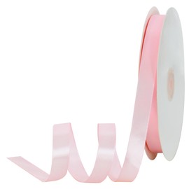 TONIFUL 5/8 Inch x 100yds Pink Satin Ribbon Thin Solid Frabic Ribbons for Sewing, Craft, Bows Making, Gift Wrapping, Invitation Cards, Wedding Party Valentine's Decor