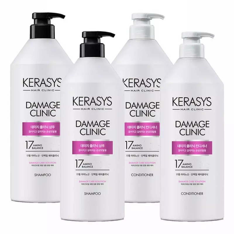 Kerasis 케라시스 데미지 클리닉 샴푸, 980ml, 2개 + 린스, 980ml,