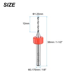 sourcing map PCB Drill Bits 1.25mm Tungsten Carbide Rotary Tool Jewelry CNC Engraving Print Circuit Board Micro Drill Bits 1/8 Inch Shank 10 Pcs