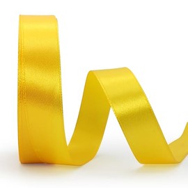 Yellow Ribbon 3/4 Inch, 25 Yards/roll Solid Satin Ribbon for Gift Wrapping, Bow Making, Floral Bouquets, Party Decoration.
