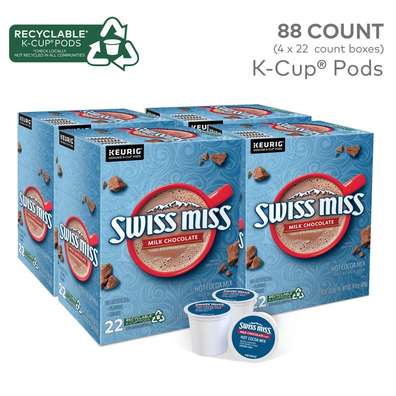 Swiss Miss Milk Chocolate Hot Cocoa, Keurig Single-Serve K-Cup Pods,