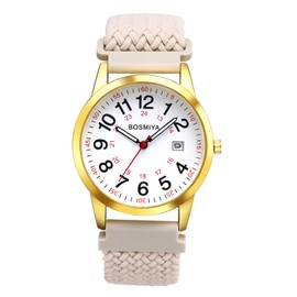 Avaner Stretch Band Wrist Watches: Braided Strap Easy Reader Large Face Quartz Watch for Men Women