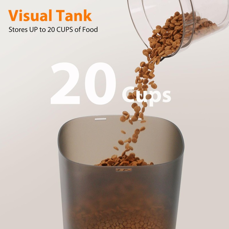 Automatic Cat Feeder, Cat Food Dispenser with Stainless Steel Bowl,