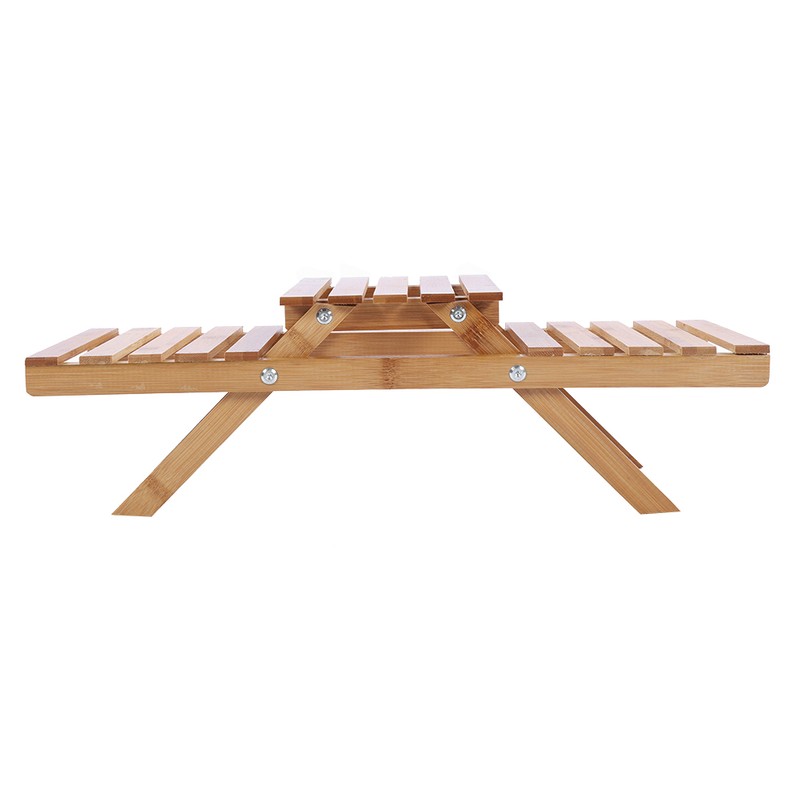 Wooden Standing Foldable 2-layered Potted Plant Flower Shelf Storage Rack