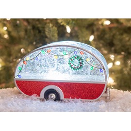 Christmas by Roman Inc., Confetti Lites Collection, 8.25" W LED Swirl Confetti Light Trailer, Lantern, Snow Globe, Holiday Home Décor, Santa, Cardinal, Nutcracker, Snowman, Reindeer (5x8x3)