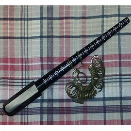 Combo Set Plastic Ring Gauge and Sizer Mandrel Grooved Size 1-15 Measure Jewelry