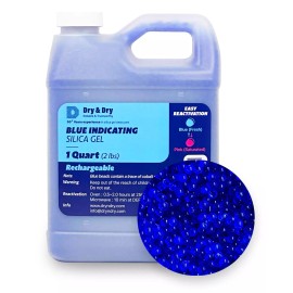 1 Quart Premium Blue Indicating Silica Gel Desiccant Beads(2 LBS) - Rechargeable