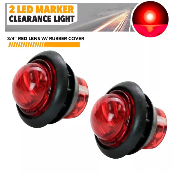 kaper 2Pcs 2 LED Trailer Truck RV Boat Marker Lights