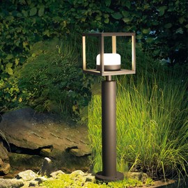 Inowel Outdoor Pathway Light 24 in LED Modern Bollard Light Wired Waterproof Garden Landscape Lighting Round Mount GX53 Aluminum Floor Lamp for Walkway Patio Yard Lawn 6.5W 650Lm 3000K