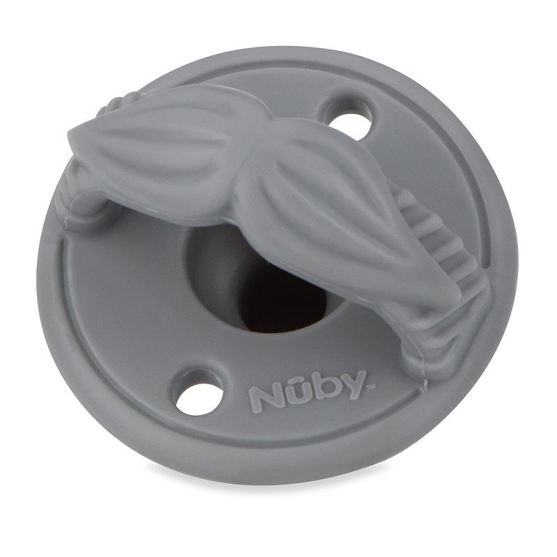 Nuby 3-D Sili Soother Pacifiers with Soft Handle and Two