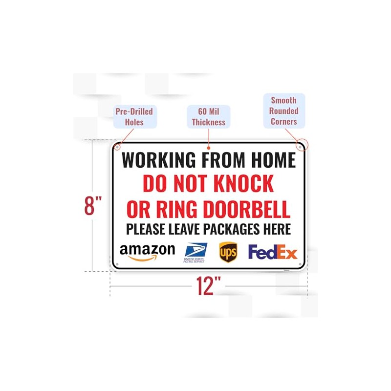 1PC Deliveries Please Ring Doorbell Sign, 12 x 8 Inches