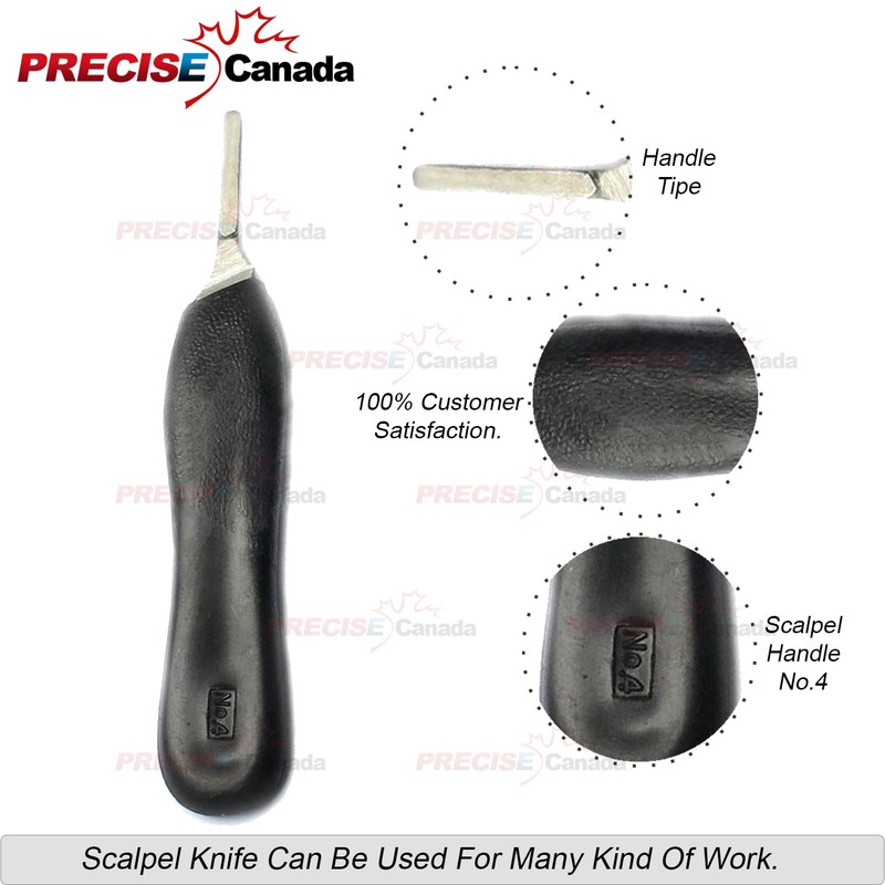 PRECISE CANADA: Black Color Plastic Handle, Scalpel Handle # 4