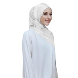 Lina & Lily Sheen Shimmer Women's Crepe Scarf Shawl Wrap Head Hijab Lightweight (Pearl White)