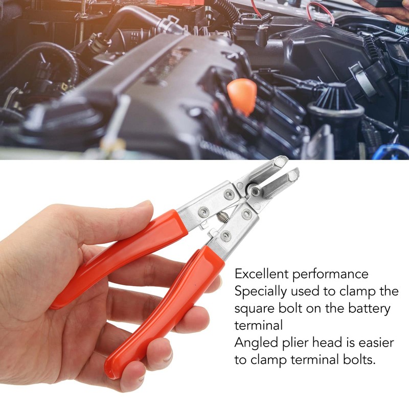 Battery Terminal Spreader, Red Battery Pliers Professional Angled Head for
