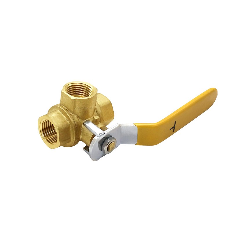 Joywayus 3 Way (T-Port) 1/2'' NPT Female Valve Brass Ball