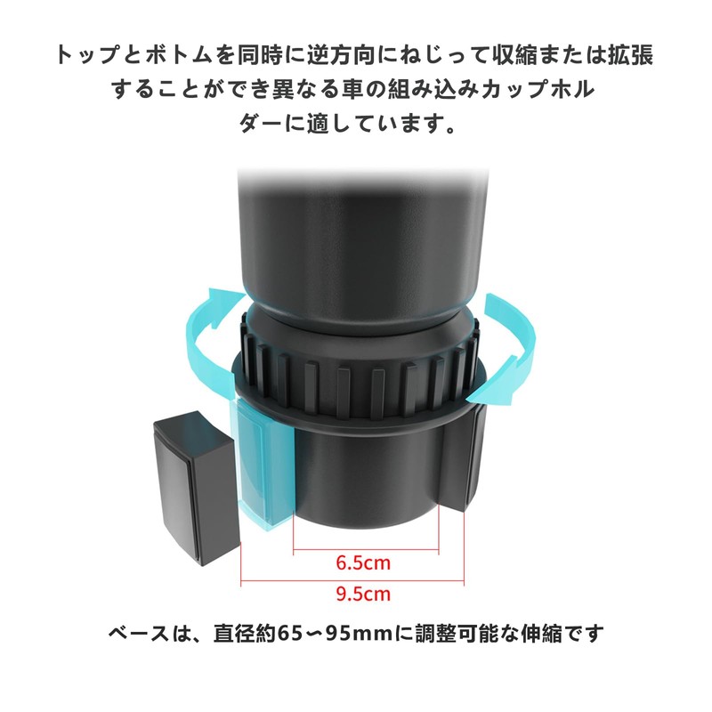 JOEBO [Improved Type] In-Car Cup Holder Car Drink Holder 2-in-1