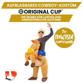 Inflatable Cowboy Costume | Whimsical Inflatable Costume | Premium Quality | Size for Adults | Polyester | Comfortable | Durable | Inflation System Included | Created by OriginalCup®