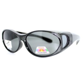 2 Pair of Women's Polarized Fit Over Oval Sunglasses (Grey and Brown)