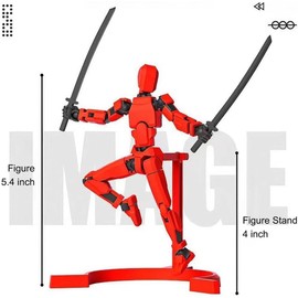 XUDUOO T13 Action Figure Set, 2PCS DIY Action Figure Stands, 3D Printed Multi-jointed Action Figures,Action Figure with Magnetic Design,Action Figure for Game Lovers Gifts (COLOR)