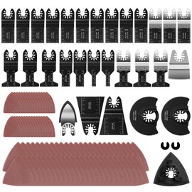 C P CHANTPOWER 112Pcs Oscillating Multi Tool Blades, Quick Release Oscillating Saw Blades with Sandpapers, Universal Oscillating Multitool Accessories Fit for Ryobi, Bosch, Dremel, Dewalt, Makita