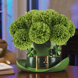 Hananona Hananona 12 Pcs Artificial Chrysanthemums Flowers Ball Flowers, Fake Mums Flowers Green Silk Flowers for Home Decor Indoor Floral Arrangement St Patricks Day Table Centerpiece (12, Green)