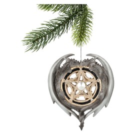 Exclusive Dragon Magic by Anne Stokes 13cm Fantasy Christmas Ornament Gold Pentagram