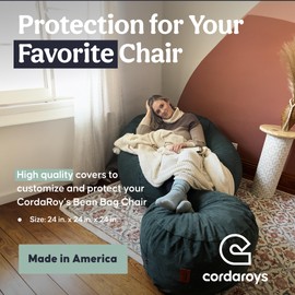 CordaRoy's Corduroy Bean Bag Cover (Bean Bag Sold Separately)-Cover for Convertible Bean Bag Chair-Machine-Washable Corduroy Fabric-for Basement,Living Room,Dorm-Full -Rainforest|Made in The USA