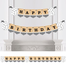 Big Dot of Happiness - Bump, Set, Spike - Volleyball - Birthday Party Bunting Banner - Sports Party Decorations - Happy Birthday