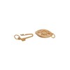 18MM 14K Solid Yellow Gold Marquise Filigree Safety Clasp for