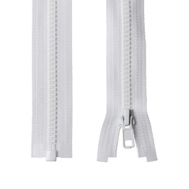 IPEA Zip Length 70cm - Colour White - Pack of 2 - Chain Size #5 - Divisible Zips for Furnishing, Sewing - Zip - Width 30mm