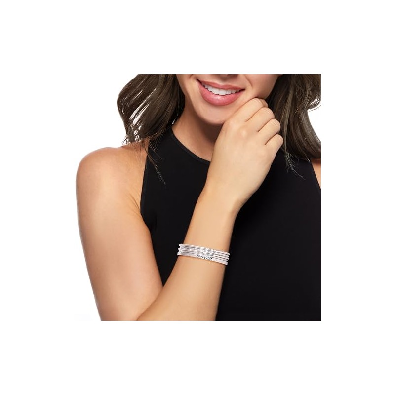 Ross-Simons Sterling Silver Jewelry Set: 5 Bangle Bracelets. 8 inches