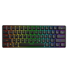 SKYLOONG GK61 SK61 60% teclado mecánico 61 teclas portátil pequeñas teclas completas programables teclado para juegos, interruptor rojo, teclado mecánico RGB intercambiable en caliente, para PC, Mac,