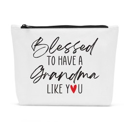 Grandma Makeup Bag Grandmother Mothers Day Gifts Grandparents Day Gifts for Grandma, Grandma Gift Christmas Thanksgiving Birthday Retirement Going Away Gifts for Grandma Cosmetic Bag for Women