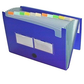 Acropaq 42010 Polypropylene Expanding File, 12 Pockets A4 Blue